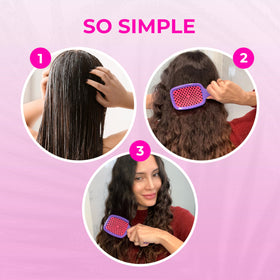 FHI Heat UNbrush smoothing dry curly hair showing reduced frizz and polished strands