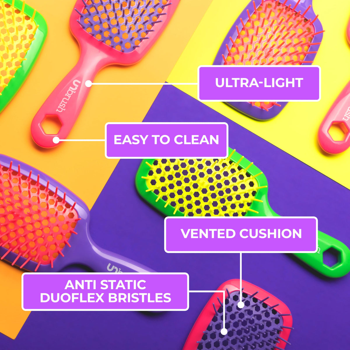 FHI Heat UNbrush brushing wet hair demonstrating pain-free detangling and reduced breakage