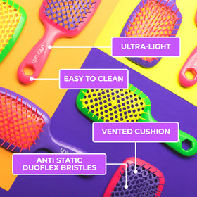 FHI Heat UNbrush brushing wet hair demonstrating pain-free detangling and reduced breakage