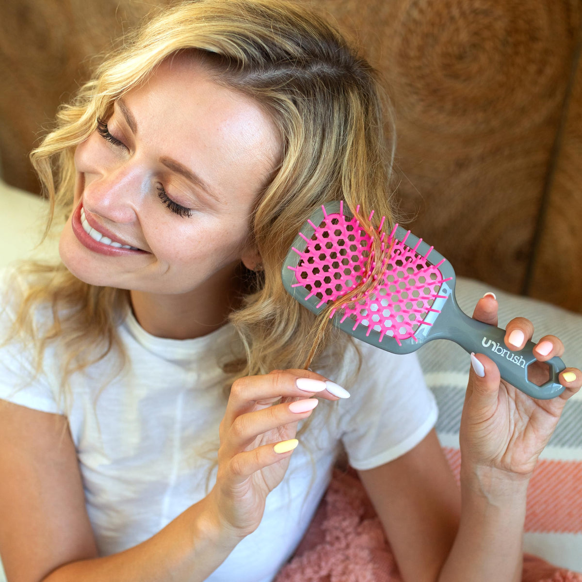FHI Heat Unbrush styled on bathroom counter in a lifestyle scene for everyday use