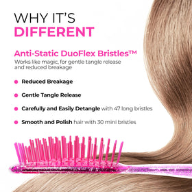FHI Heat UNbrush Mini close-up DuoFlex bristles showing flexible anti-static benefit