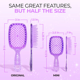 FHI Heat UNbrush mini bristle closeup highlighting DuoFlex anti-static bristles for gentle glide