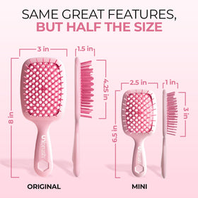 FHI Heat UNbrush Mini close-up of DuoFlex bristles revealing flexible detangling action