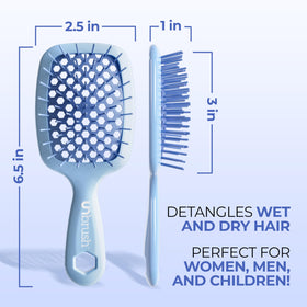 FHI Heat UNbrush Mini held in hand showing scale and portability for travel