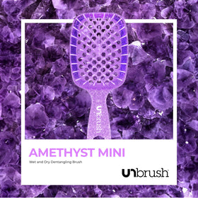 FHI Heat UNbrush mini beside travel pouch illustrating compact portability for trips