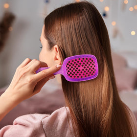 FHI Heat UNbrush Mini vented back cushion detail showing faster drying advantage