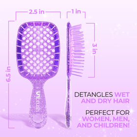 FHI Heat UNbrush mini detangling wet hair demonstrating gentle knots removal while wet