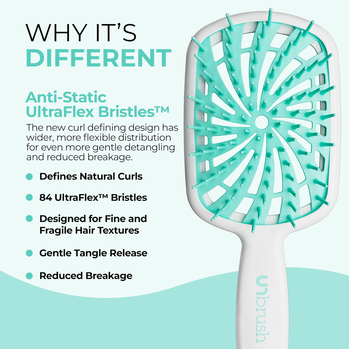 FHI Heat close-up of 84 UltraFlex bristles showing gentle detangling action