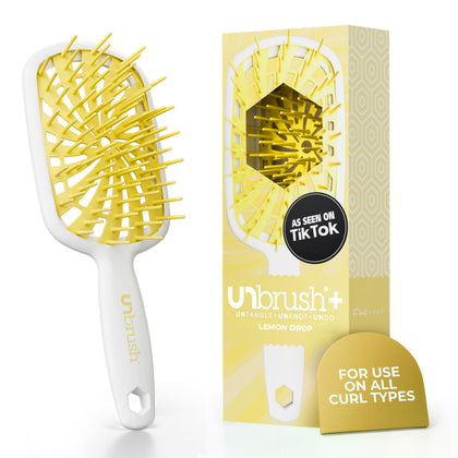 FHI Heat UNbrush Plus front view showing bristle layout and sleek profile for gentle detangling