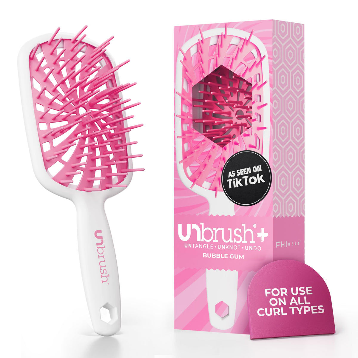 FHI Heat UNbrush Plus front view showing lightweight profile and design benefit