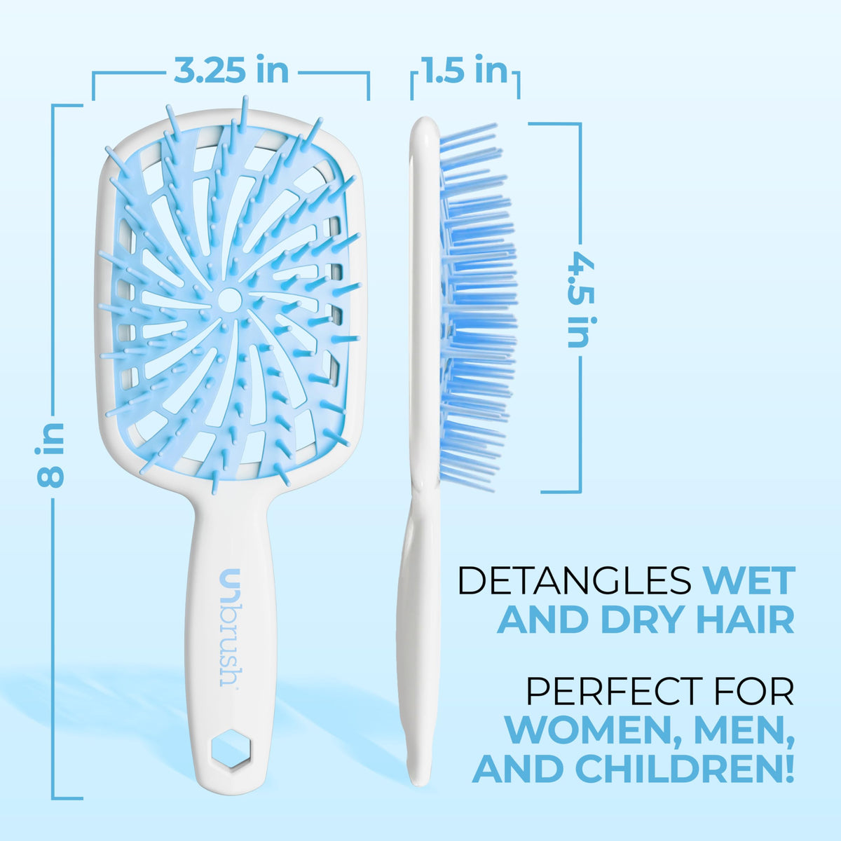 FHI Heat brush being used on wet hair to detangle without pulling or breakage