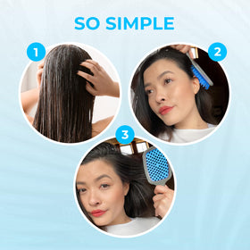 FHI Heat UNbrush next to a hand illustrating compact travel-friendly size