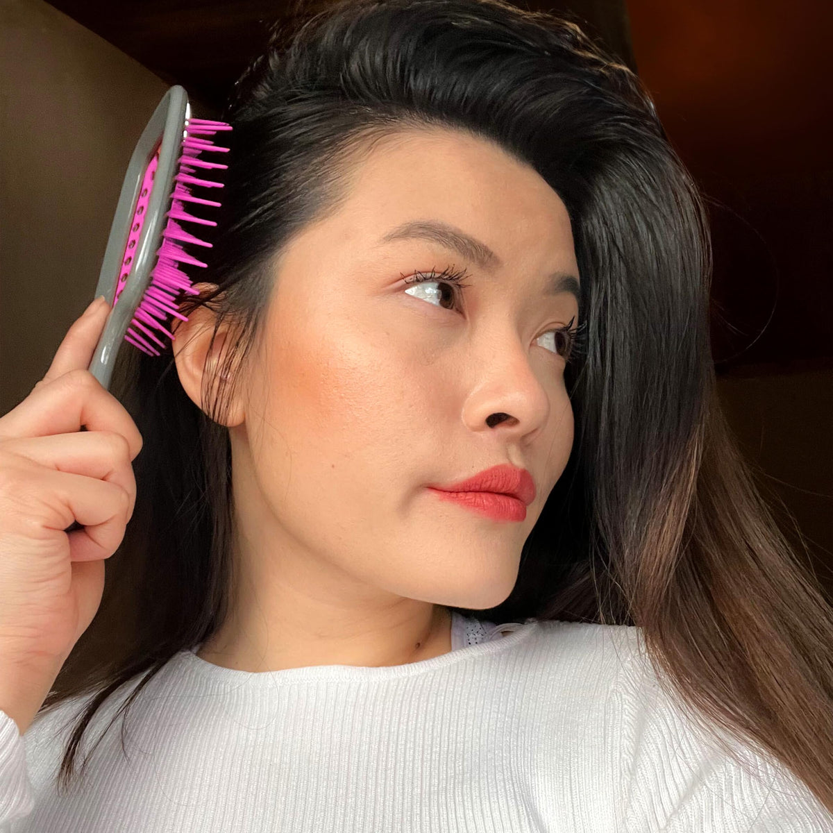 FHI Heat Unbrush close-up of Soft-Flex bristles showing gentle detangling action
