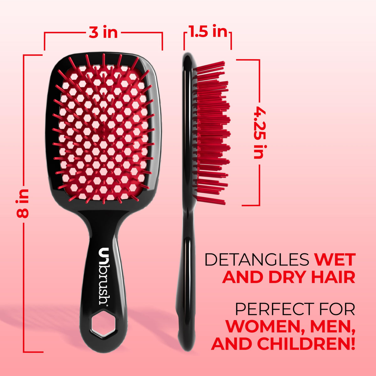 FHI Heat Unbrush vented back displaying airflow design for faster drying