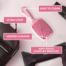 FHI Heat UNbrush used on wet hair illustrating safe detangling and reduced breakage during towel-dry