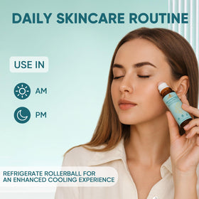 Fibosara on bathroom vanity in lifestyle shot promoting daily self-care