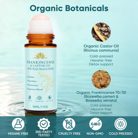 Fibosara castor oil texture pouring to show rich, cold-pressed hydration