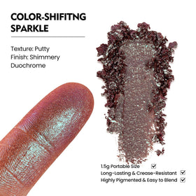 Fillwie swatch with blue shift visible from angle for multidimensional color