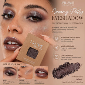Fillwie lid before and after showing transformative duochrome effect