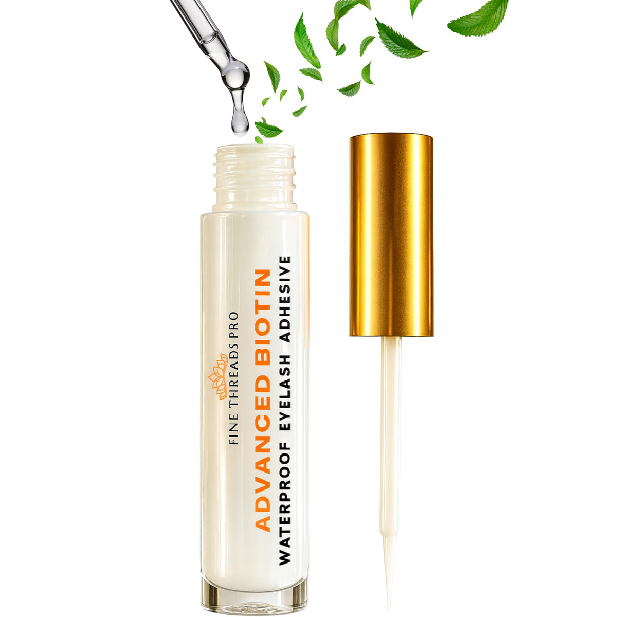 Fine Threads Pro front packaging showing clear adhesive bottle and label benefit