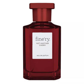Fine'ry front bottle view showing elegant design and cherry almond scent benefit