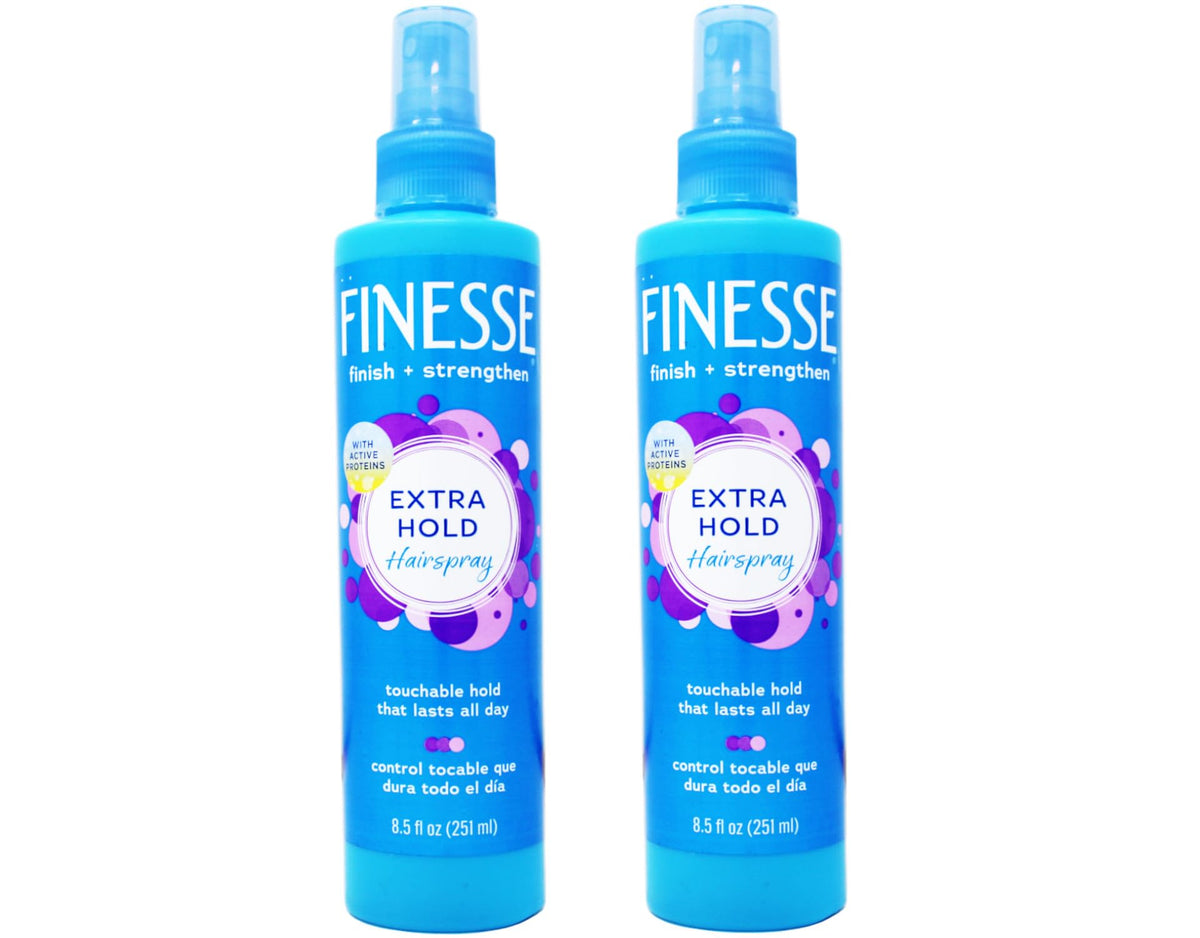 FINESSE front packaging showing extra hold and shine benefits