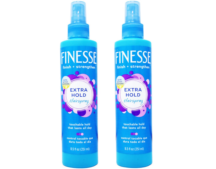 FINESSE front packaging showing extra hold and shine benefits