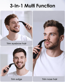 FINETCH in-use trimming nose hair demonstrating comfortable painless trim