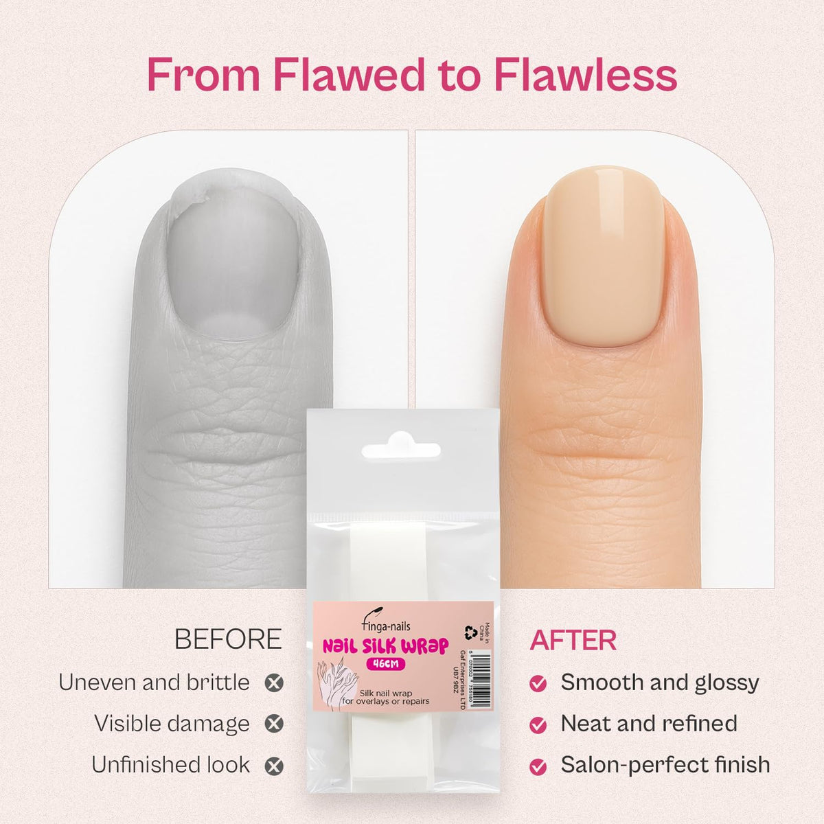 Finga-Nails application on nail demonstrating quick emergency repair benefit