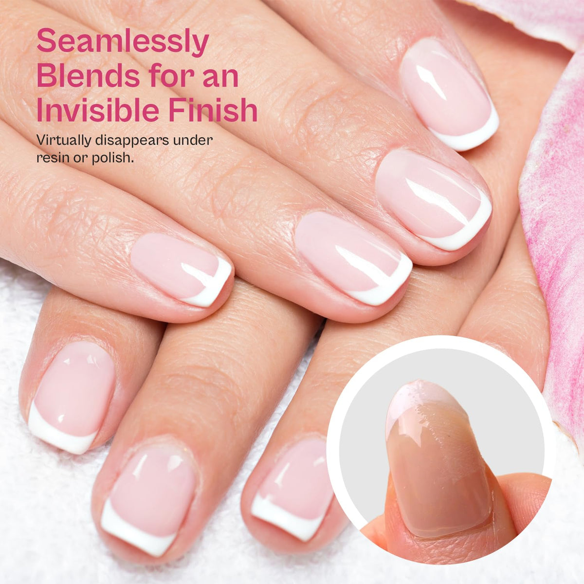 Finga-Nails before and after polish showing discreet concealed repair benefit