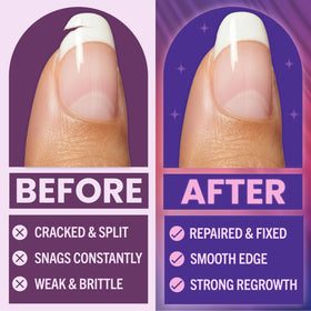Finga-Nails glue bottle label highlighting strong adhesive for repairs