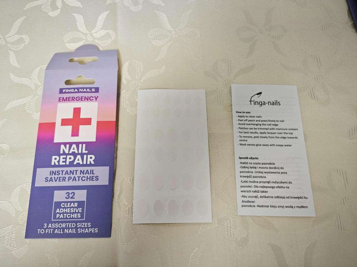 Finga-Nails label and instructions detail showing easy application steps