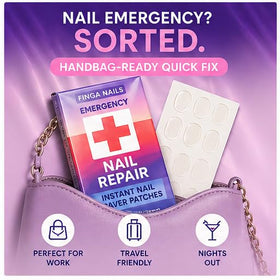 Finga-Nails patch hidden under polish demonstrating discreet finished look
