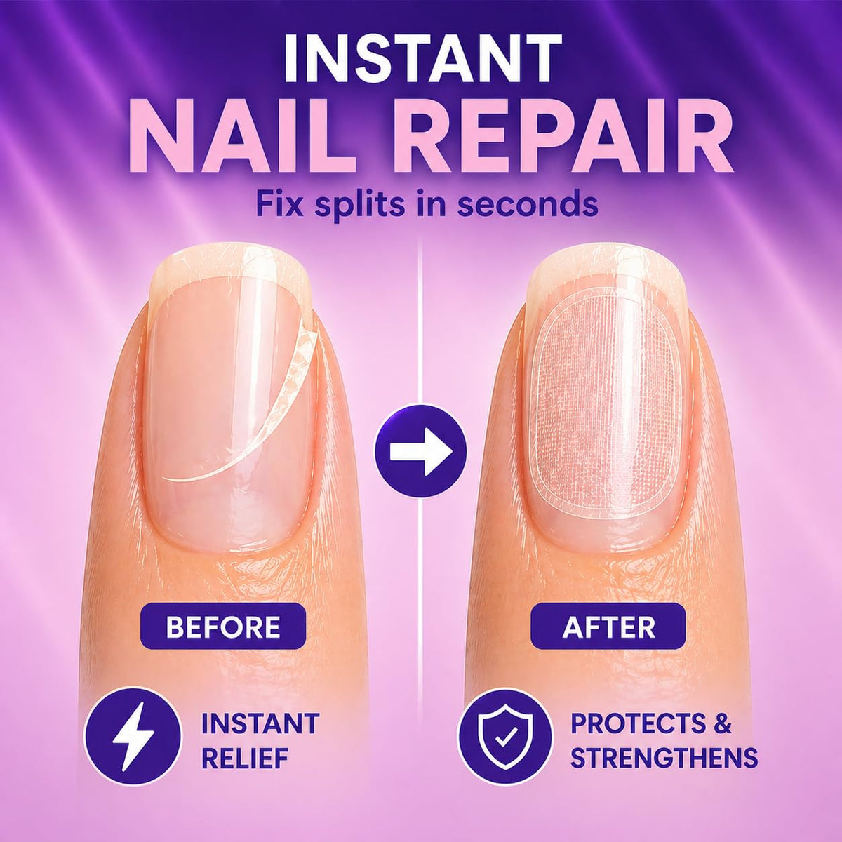 Finga-Nails close-up of clear sheet texture highlighting thin flexible support