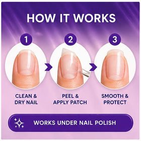 Finga-Nails display of different pre-shaped tab sizes for precise fit