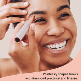 Finishing Touch before and after brows showing neat shaping benefits