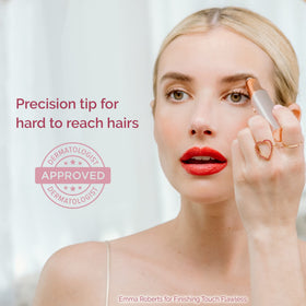Finishing Touch LED light illuminating brow area for better visibility