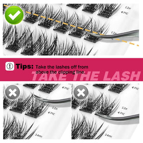 FinyDreamy clusters applied on eye demonstrating quick, natural volume