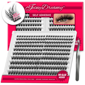 FinyDreamy front packaging showing the full lash cluster kit and contents