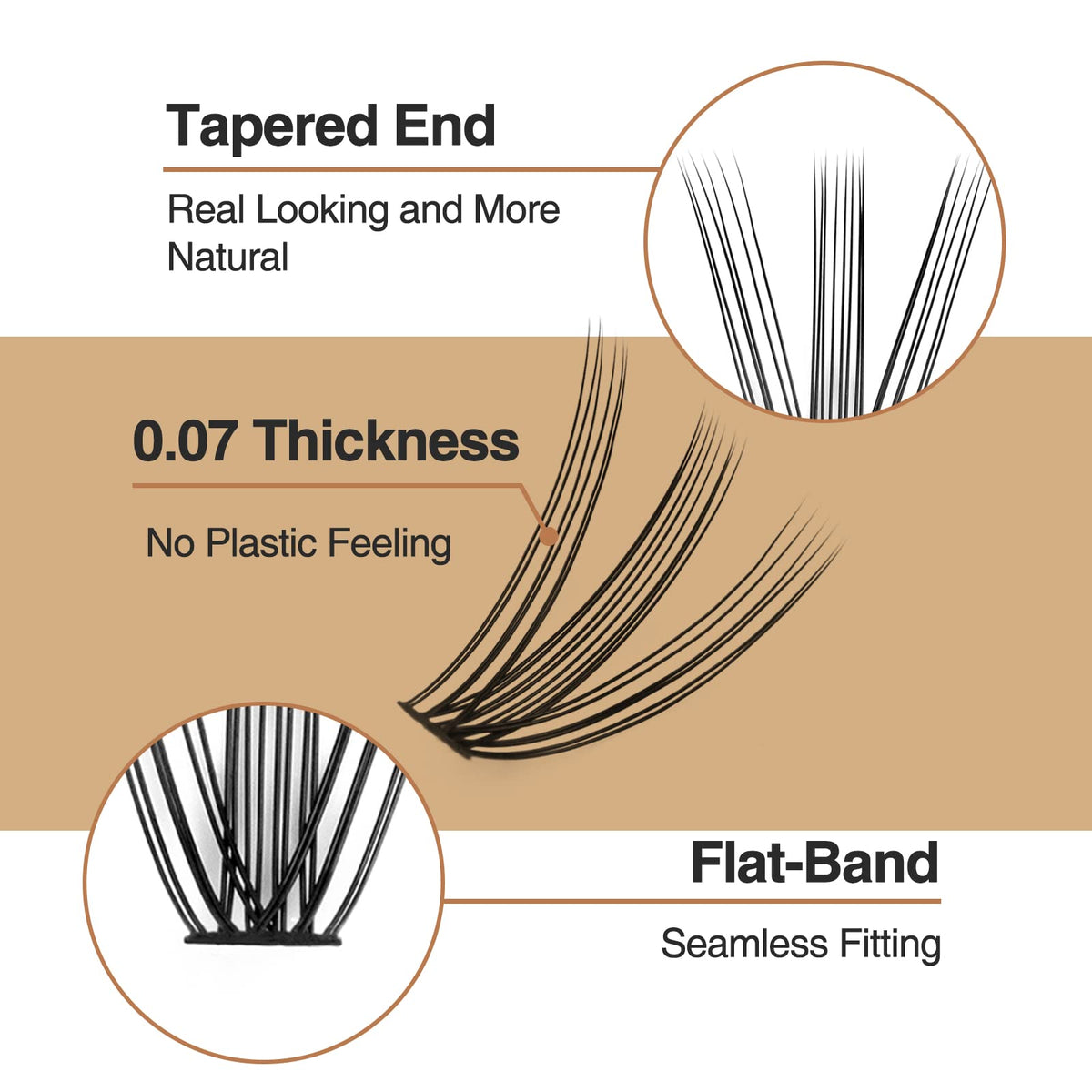 FinyDreamy clusters next to tweezers for accurate size comparison