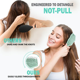 Fiora Naturals used with hair dryer speeding drying time, efficient styling benefit