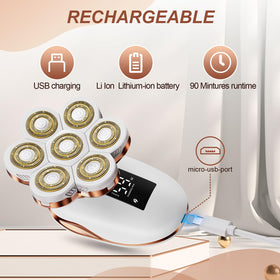 FIRE ROSE held in hand to show scale and ergonomic grip for steady grooming