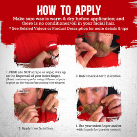 Firehouse Moustache Wax used to shape a handlebar mustache for lasting control