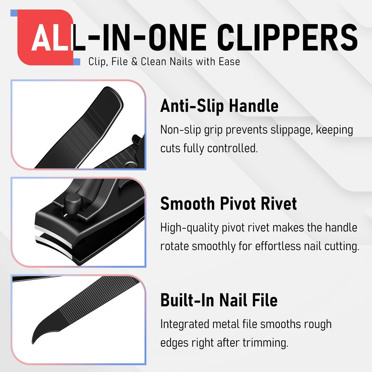 firiKer clippers held in hand to show compact size and control
