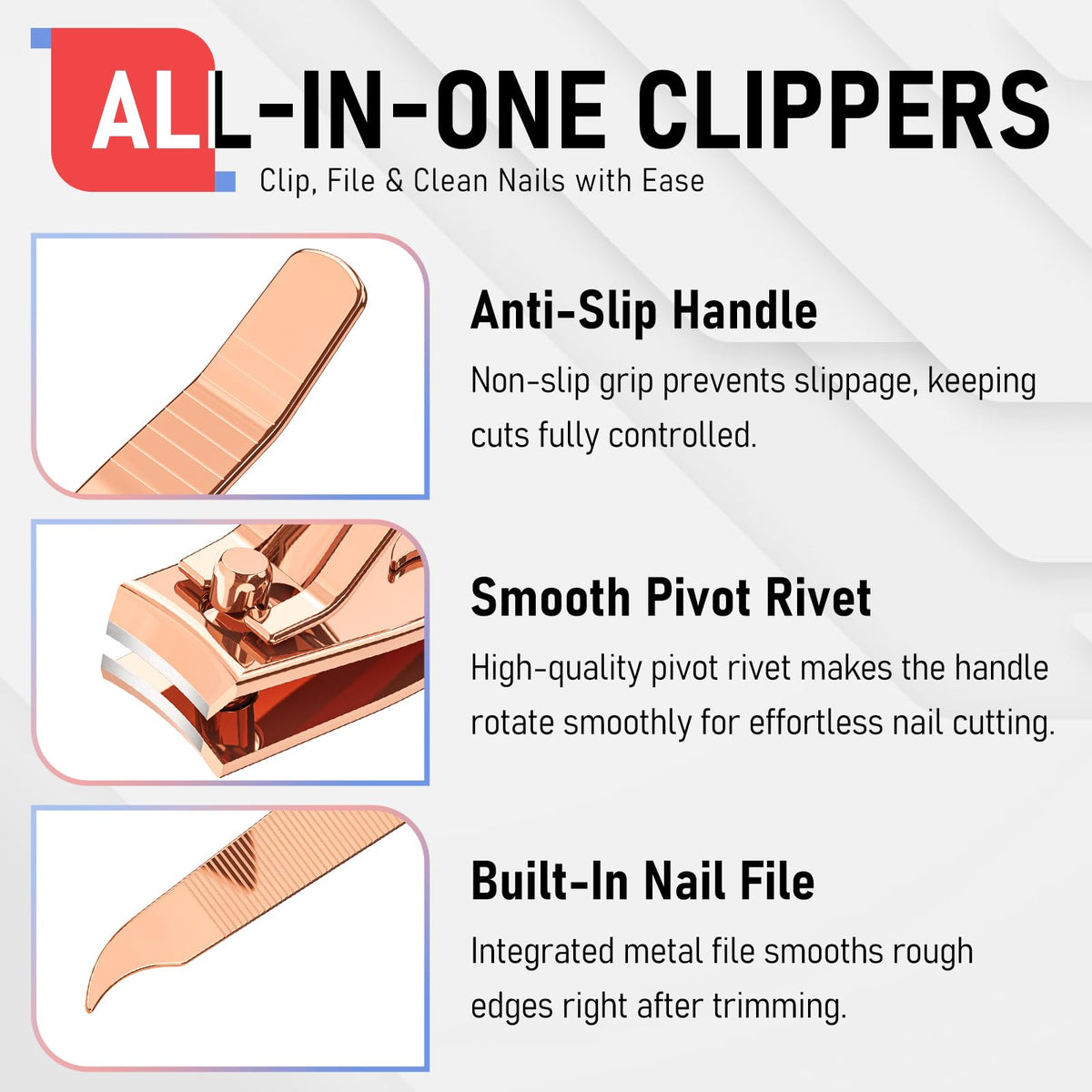 firiKer built-in fish-scale nail file detail for smoothing nail edges