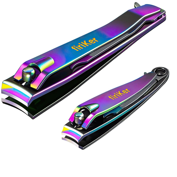 firiKer front view of rainbow clipper set showing colorful finish and compact design