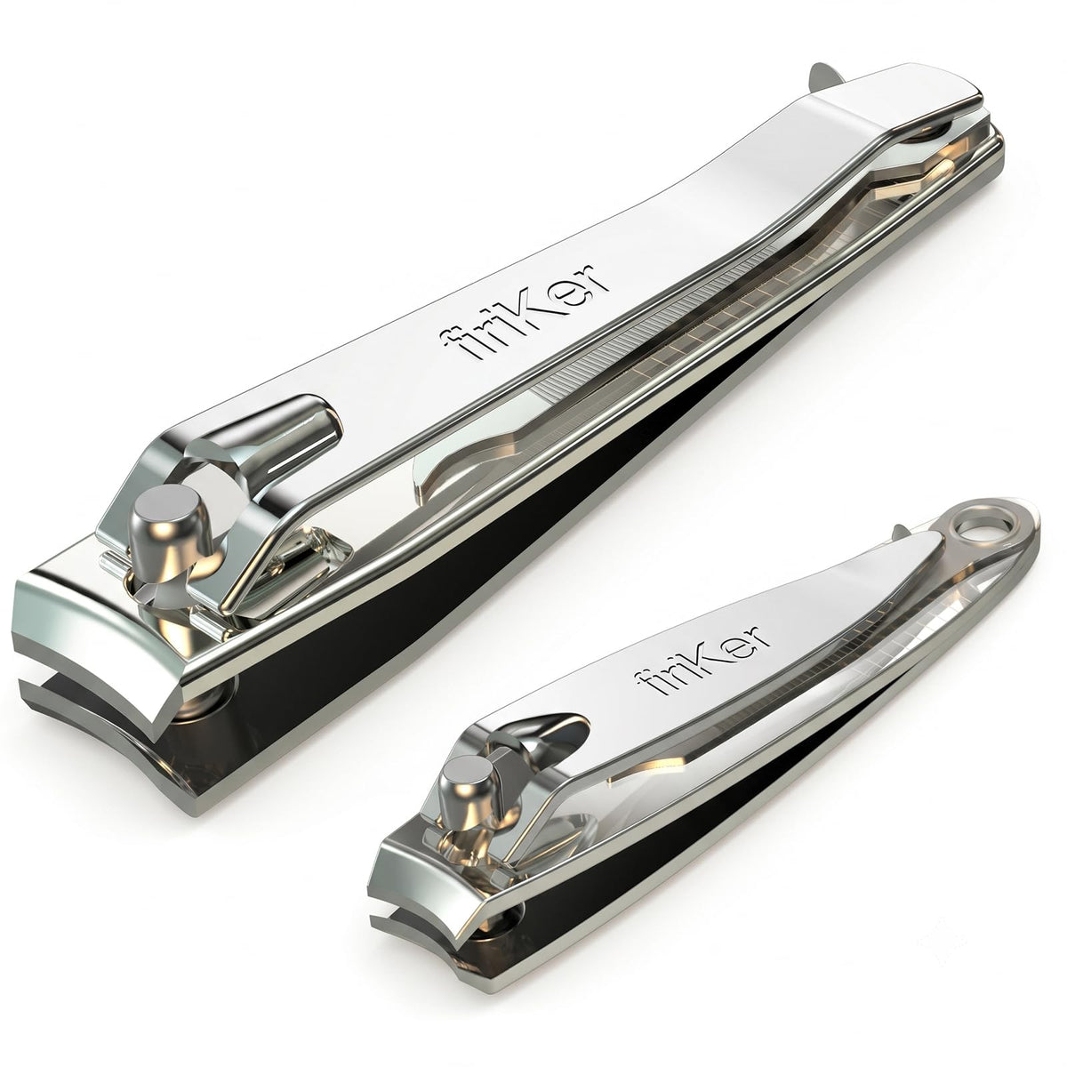 firiKer front view packaging showing compact stainless steel clippers and polished finish benefits
