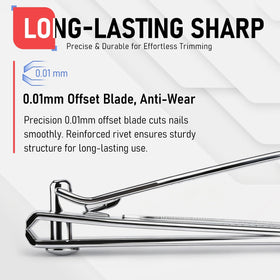 firiKer integrated metal nail file detail for smoothing edges after clipping benefit