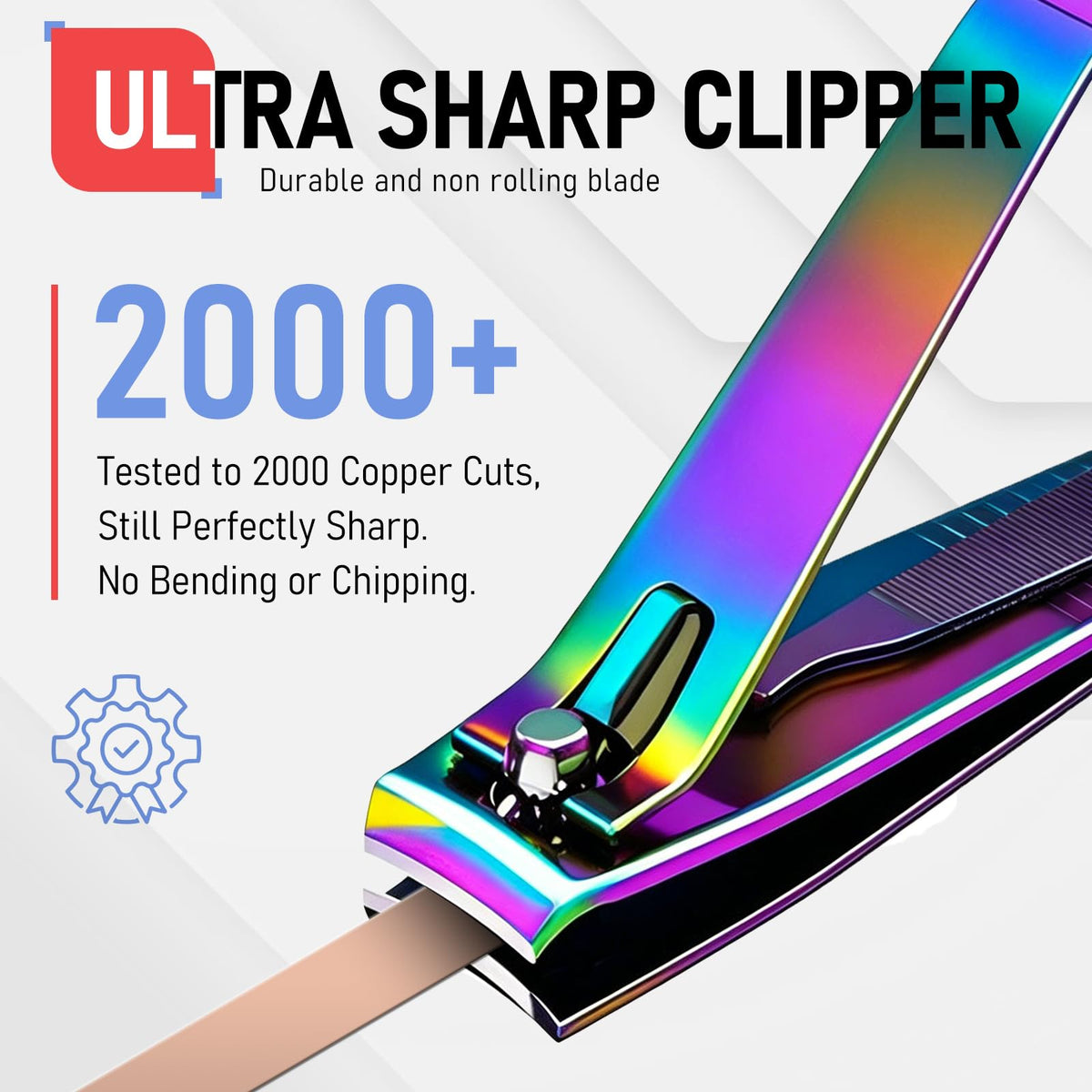 firiKer toenail clipper beside ruler showing size and robust cutting capacity
