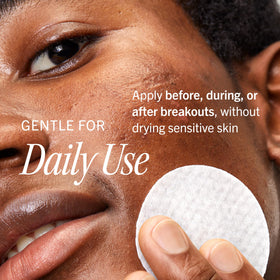 First Aid Beauty ingredient panel highlighting 2% salicylic acid and clean formula